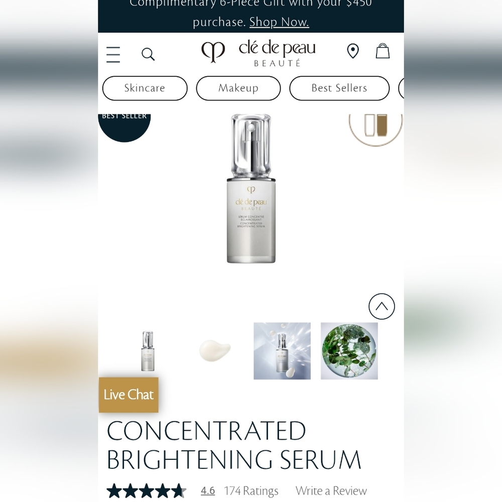 New Cle de Peau Concentrated Brightening Serum 40ML Sealed